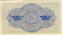 Norway 5 kroner series III 1945–1954  back