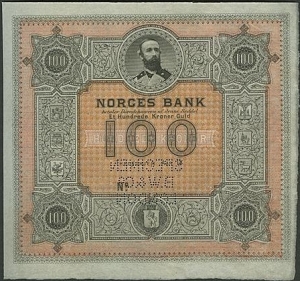 Norway 100 kroner  1877–1899  front