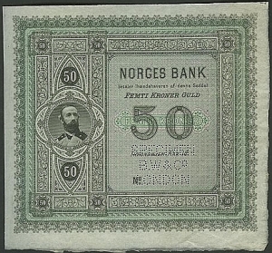 Norway 50 kroner  1877–1899  front