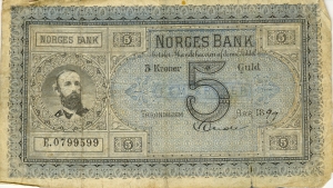 Norway 5 kroner 1877-1899 front